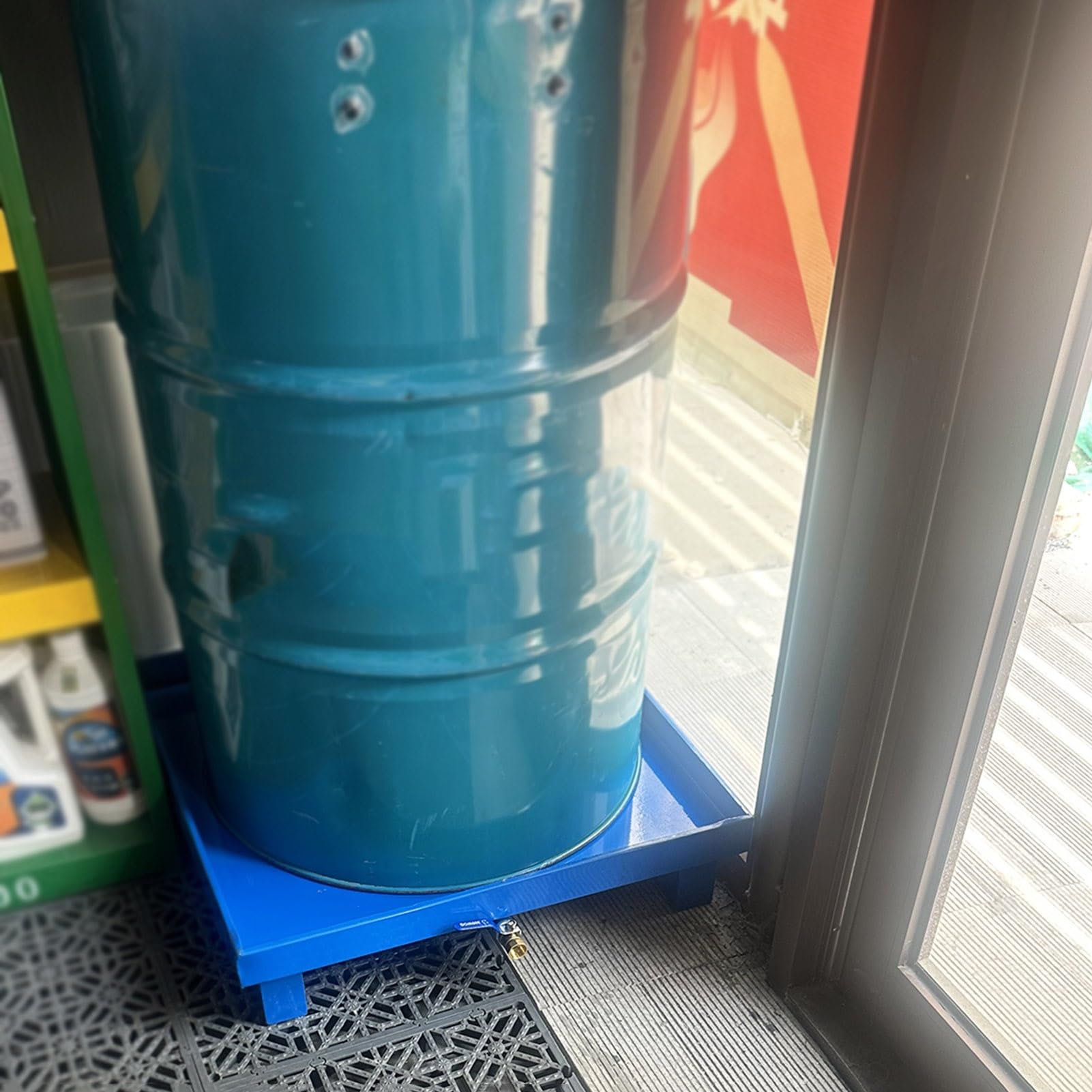 Amazon.co.jp: ドラム缶収納パレット、工業用オイルドラム漏れ防止金属