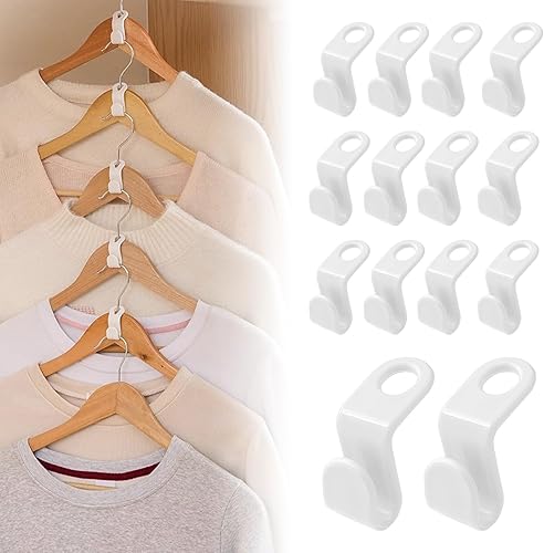 Ganchos de conector de percha, 50 perchas que ahorran espacio para ropa, ganchos de conector de ropa, organizador de perchas ahorrador de espacio,