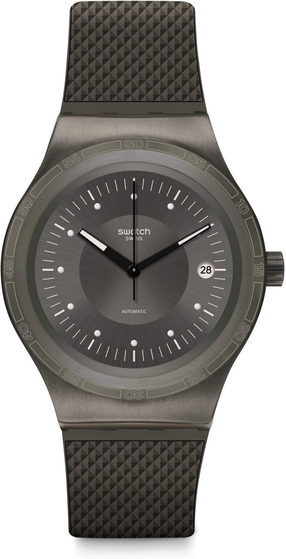 Swatch Mens Analogue Automatic Watch with Rubber Strap YIM401