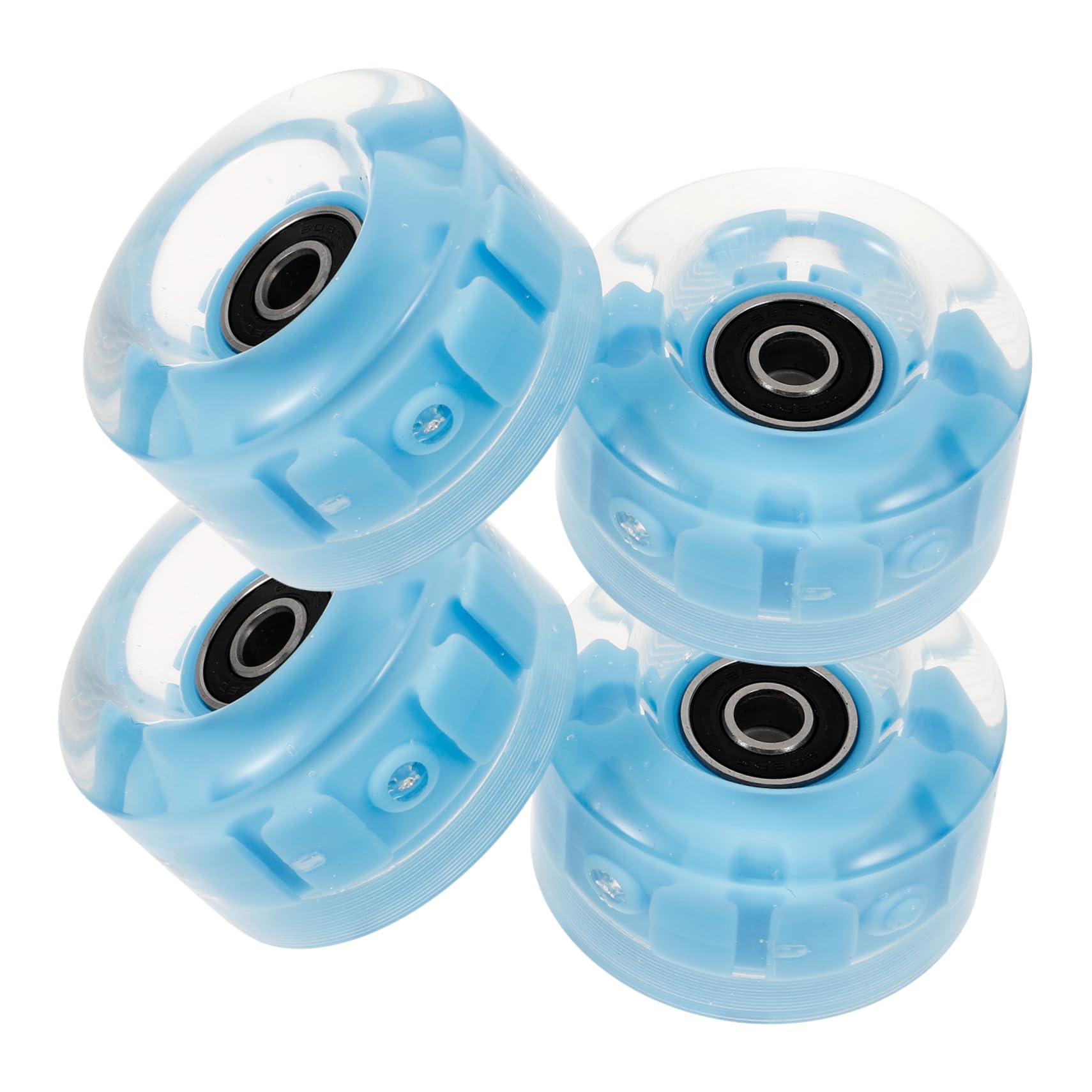 YARNOW 4pcs Flashing Skating Wheels for Roller Skates Wear Resistant with Built Bearings for Smooth Gliding Eye Catching Design for Nighttime Use