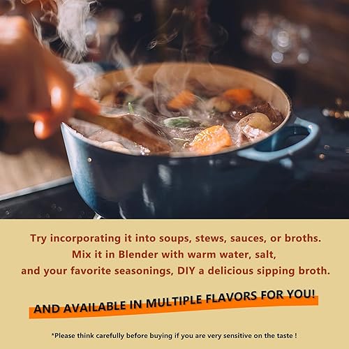 Vista 5 de Zammex Polvo de proteína de caldo de hueso de res 0.71 oz de proteína y péptidos de colágeno multi en polvo de proteína sin sabor