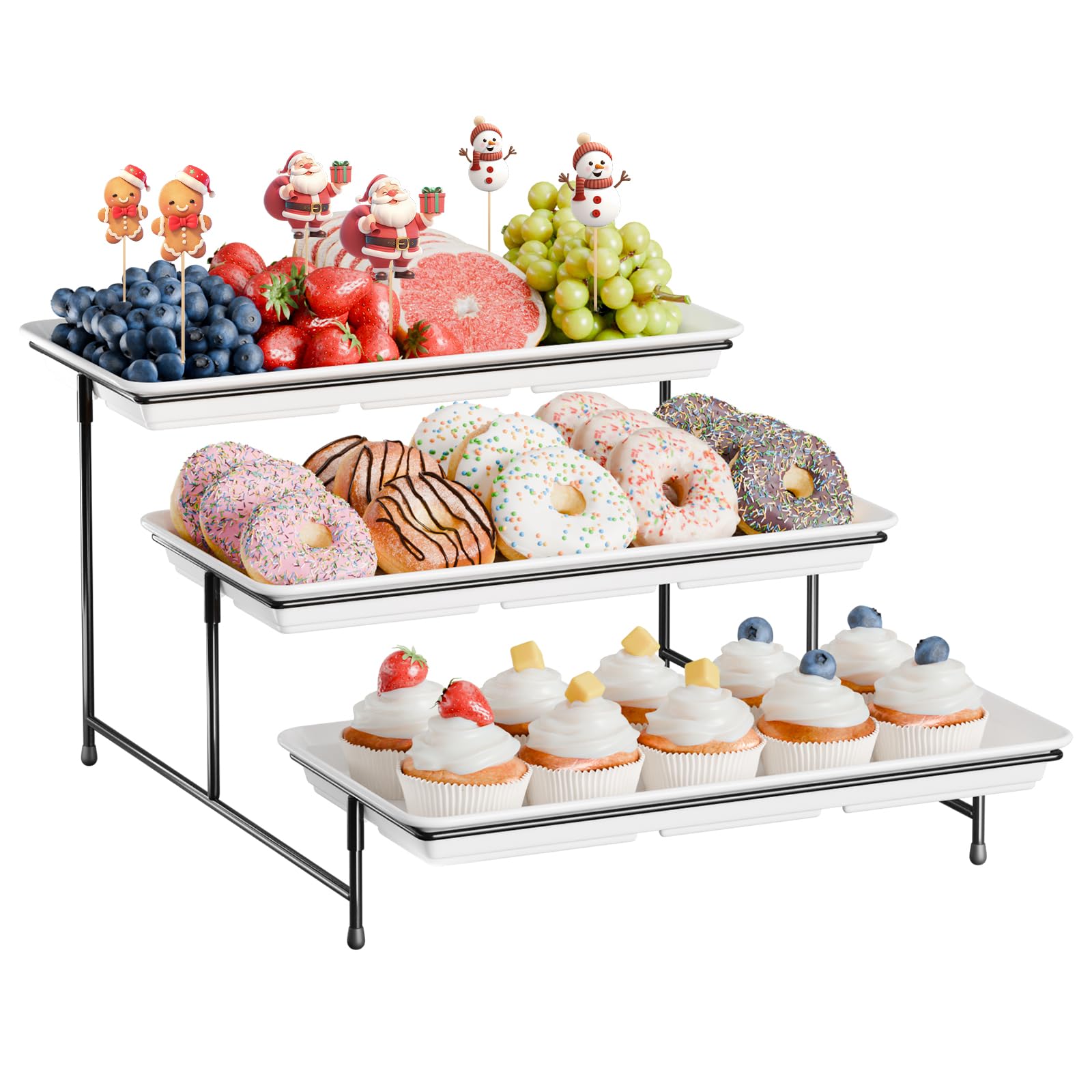 3-Tier Melamine Serving Tray Set, 14