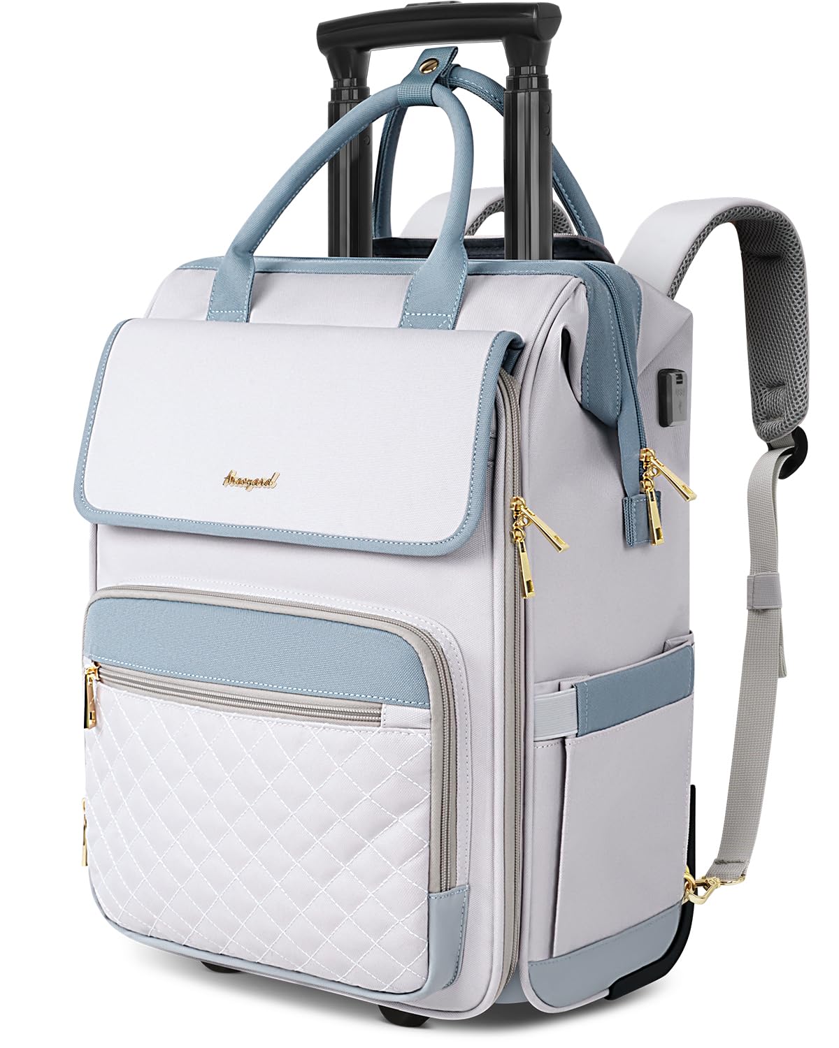 Arcoyard Rolling Backpack for Women, Travel Rolling Laptop Backpack with Wheels