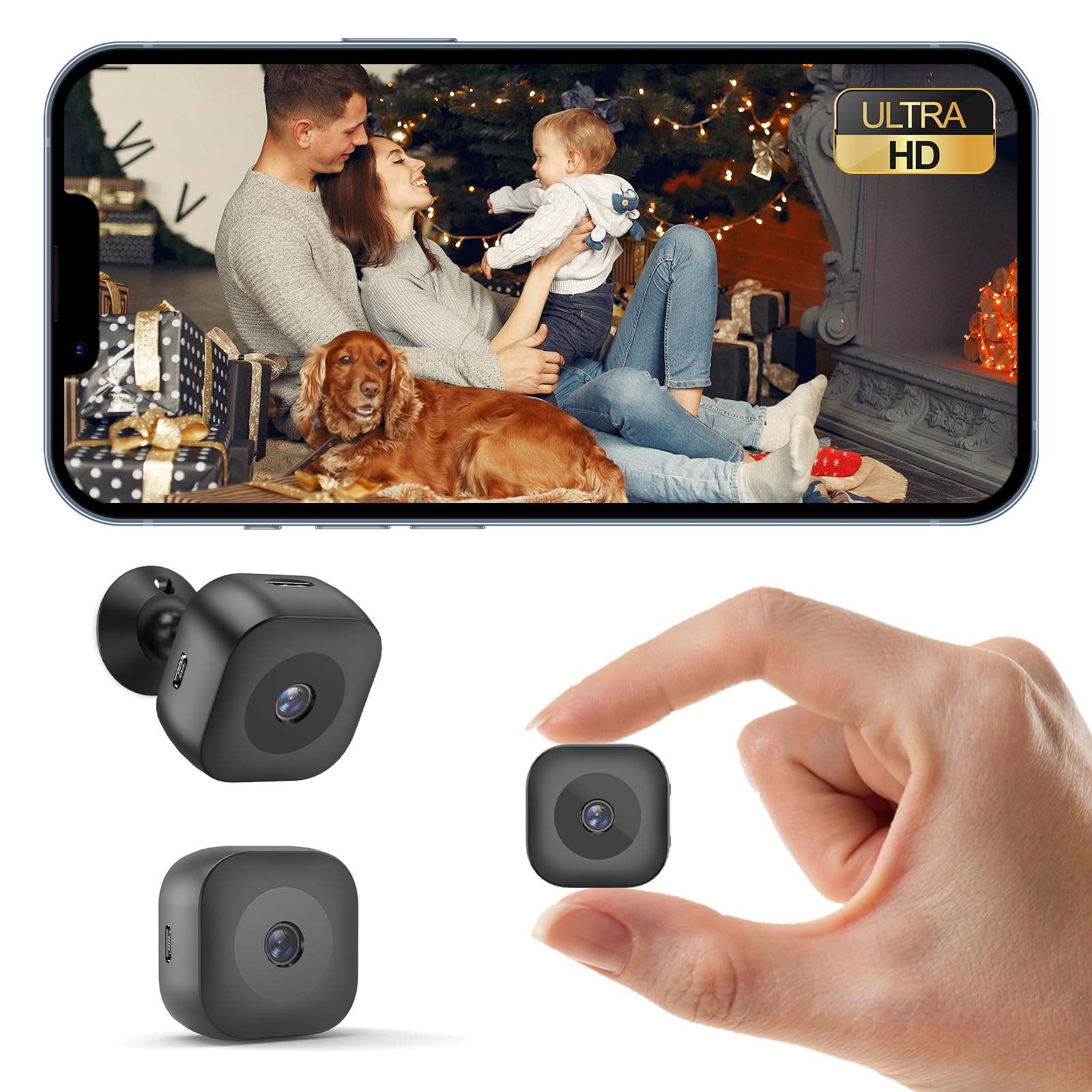 Photo 1 of Hidden Camera,Spy Camera,4K Security WiFi Mini Camera SD Card Storage & App Control,Surveillance with Magnetic Mount,AI Motion Detection,Auto Night Vision,Compact Indoor Cameras for Home