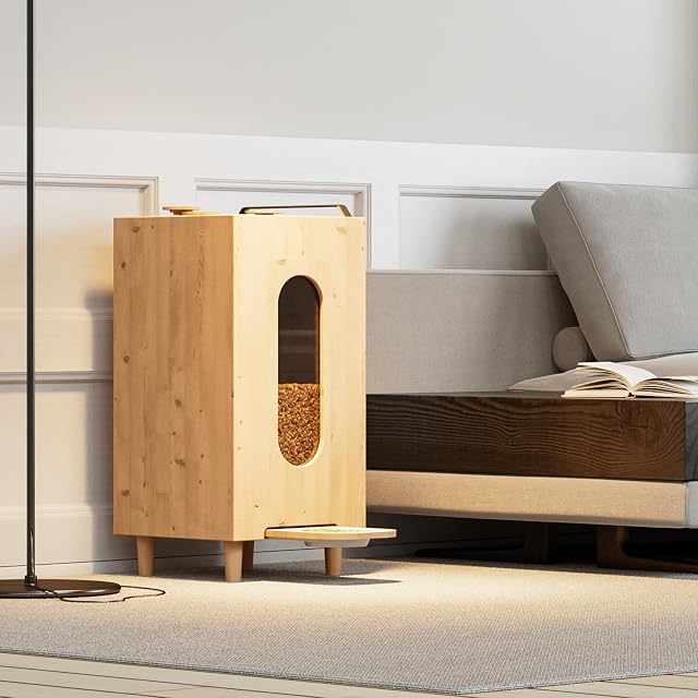 Foto 4 de 5 de QLS Dispensador automático de pienso de madera 20 L