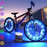 TINANA 2 Tire Pack LED Bike Wheel Lights Ultra Bright Waterproof Bicycle Spoke Lights Cycling Decoration Safety Warning Tire Strip Light for Kids Adults Night Riding