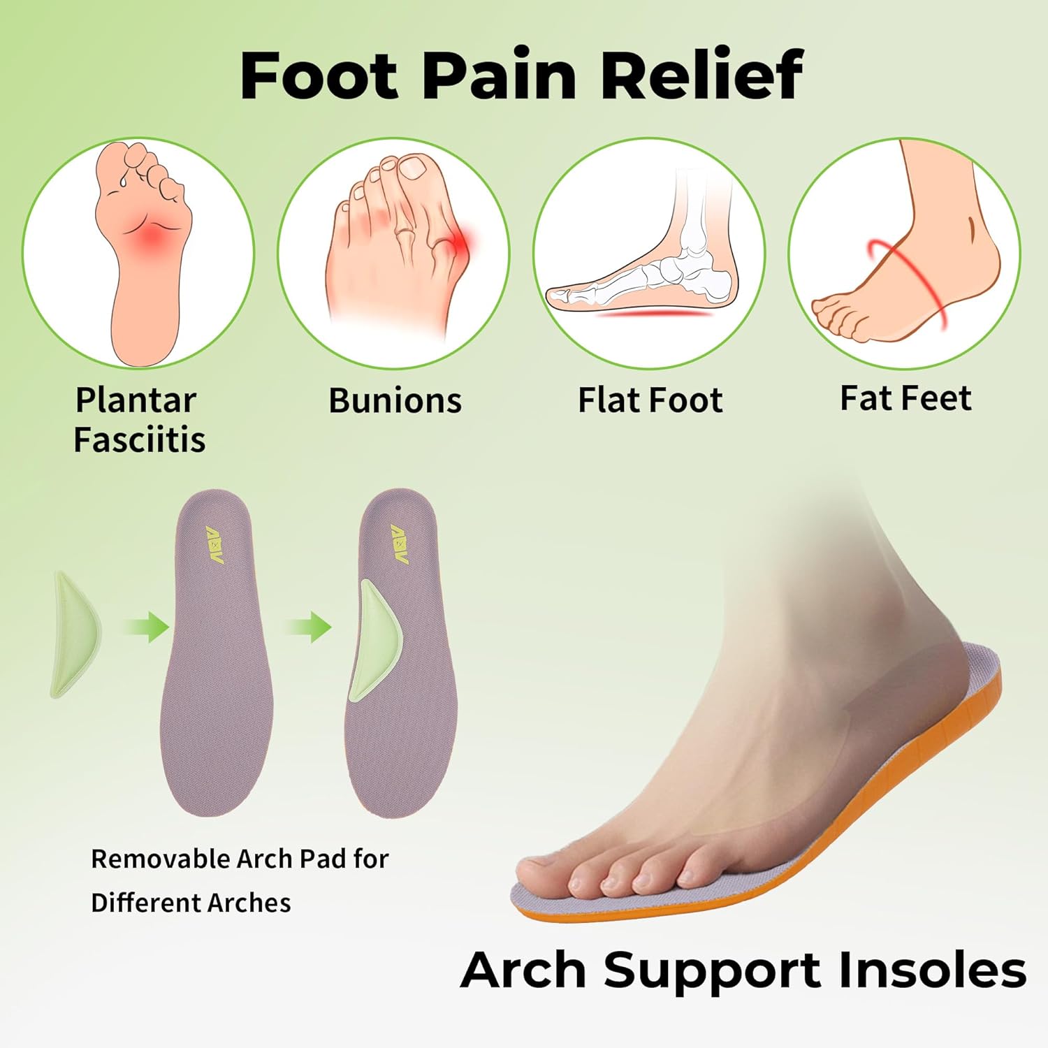 AOV Women Arch Support Walking Shoes Orthotic Sneakers for Plantar Fasciitis Foot and Heel Pain Relief Tennis Shoes - Image 3