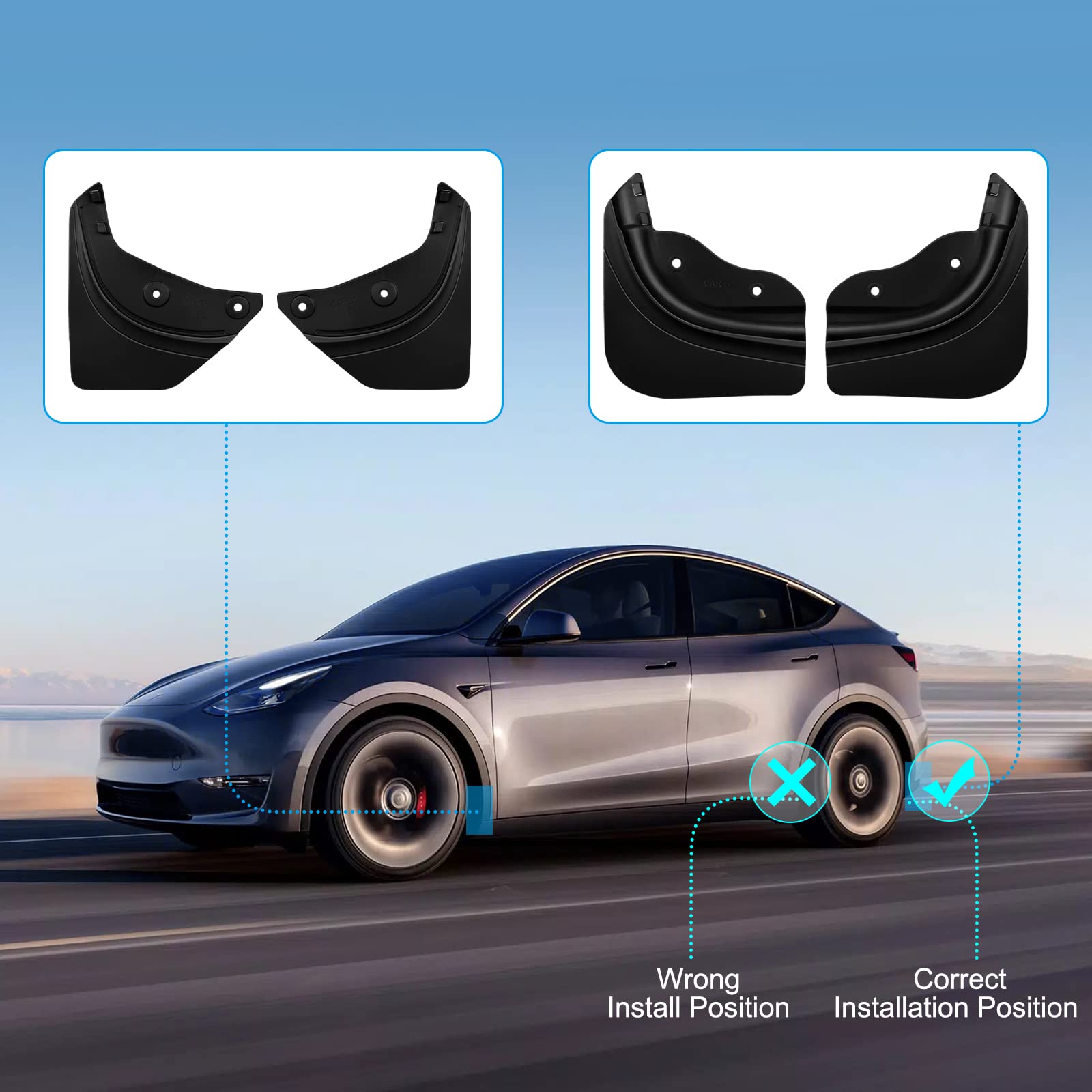 Amazon | テスラモデルY用マッドフラップ 泥よけフラップ モデルY