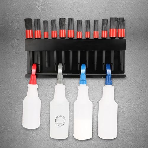 Miniatura 4 de Soporte para cepillos de detalles de automóvil, soporte para botellas de aerosol 2 en 1 y estante para cepillos de detalles, para poner 12 cepillos