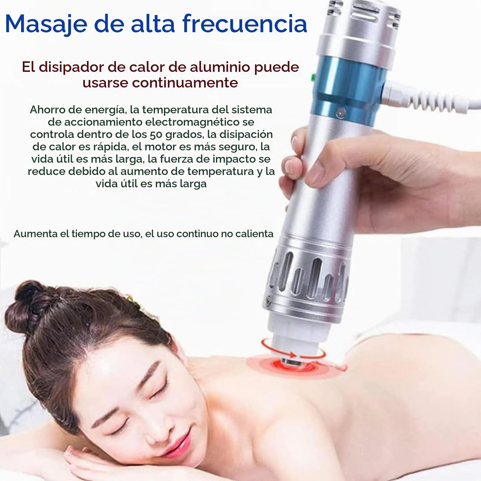 Máquina De Terapia De Ondas De Choque con 7 Cabezales De Masaje, Frecuencia Ajustable De 1 a 16 Hz Y Energía De 60 a 200 MJ, No Invasiva, para Aliviar El Dolor Articular Y Muscular