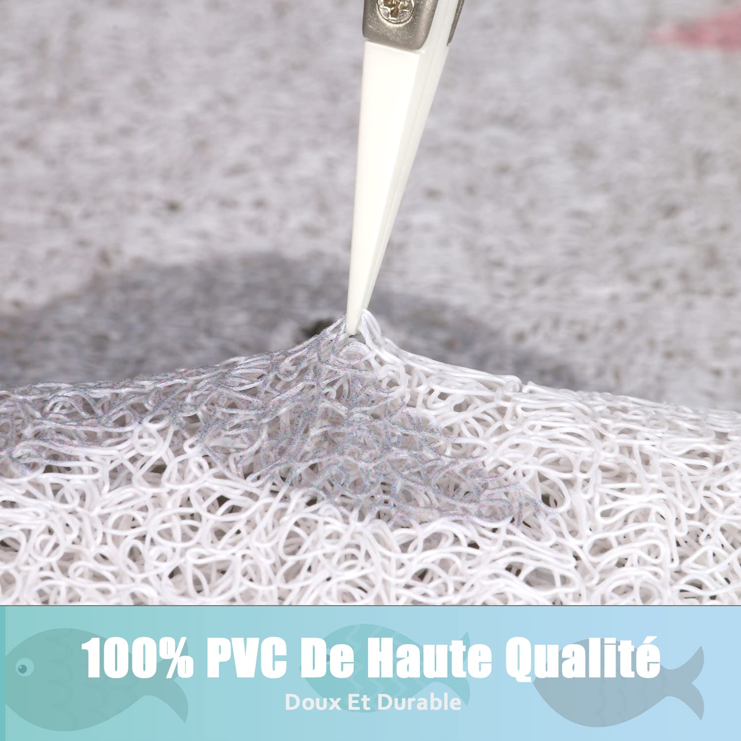 Pevfeciy Tapis de Douche antidérapant 80x100 cm Grand Tapis de Bain de Style Moderne en PVC Doux et Confortable avec Trous de Drainage, Haute perméabilité à l'eau, adapté aux Zones humides