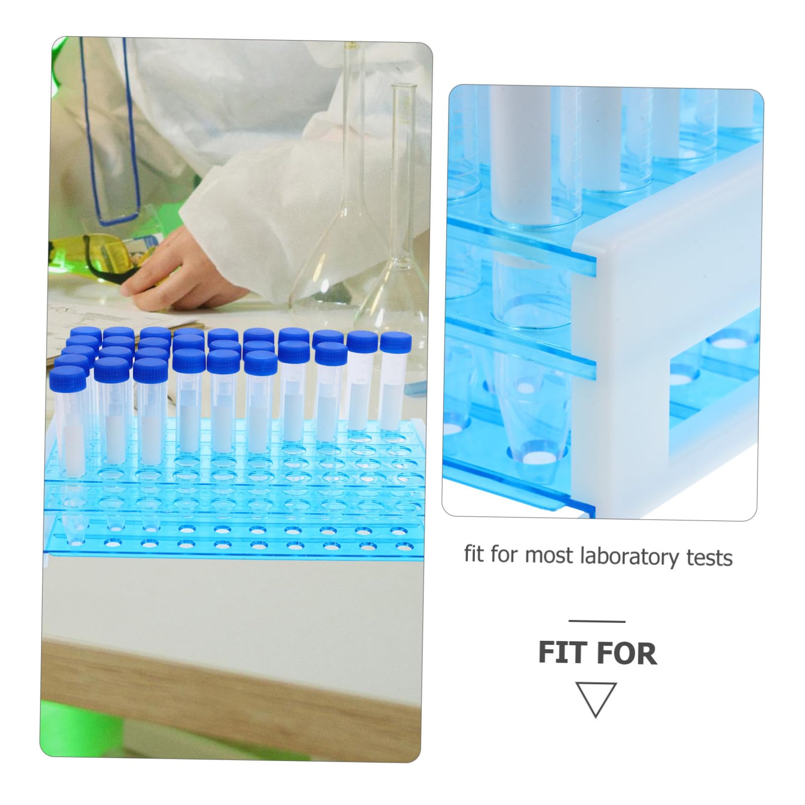 Lot de 100 Tubes à Centrifuger 15ml en Plastique Bleu avec Bouchon