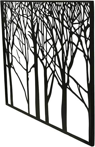 Miniatura 4 de Deco 79 Escultura de pared de árbol de metal para decoración de pared, arte de pared 40 x 1 x 32 pulgadas, negro