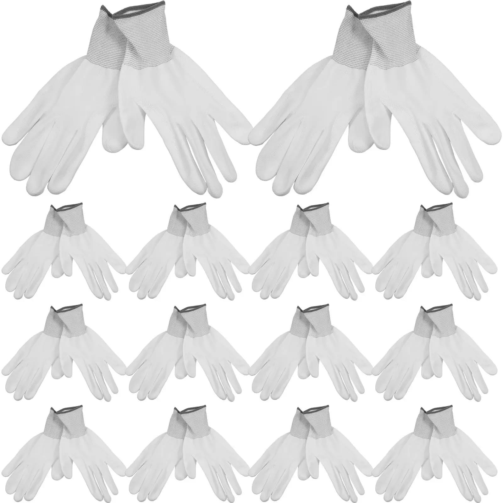 12 Stück antibeschichtete Polyester-Arbeitshandschuhe aus Nylon mit antistatischem Schutz for Mechaniker und Elektriker, dünne Handschuhe