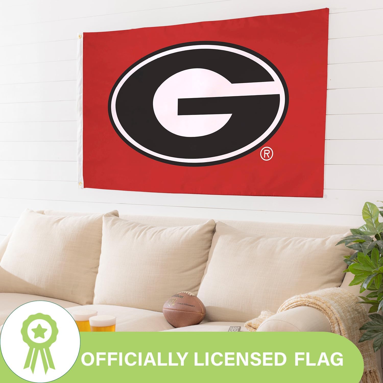 NCAA University of Georgia Flag with Grommets, 3'x5' UGA Bulldogs Outdoor College Flags & Banners for Garden Patio Indoor Wall Décor - Image 5