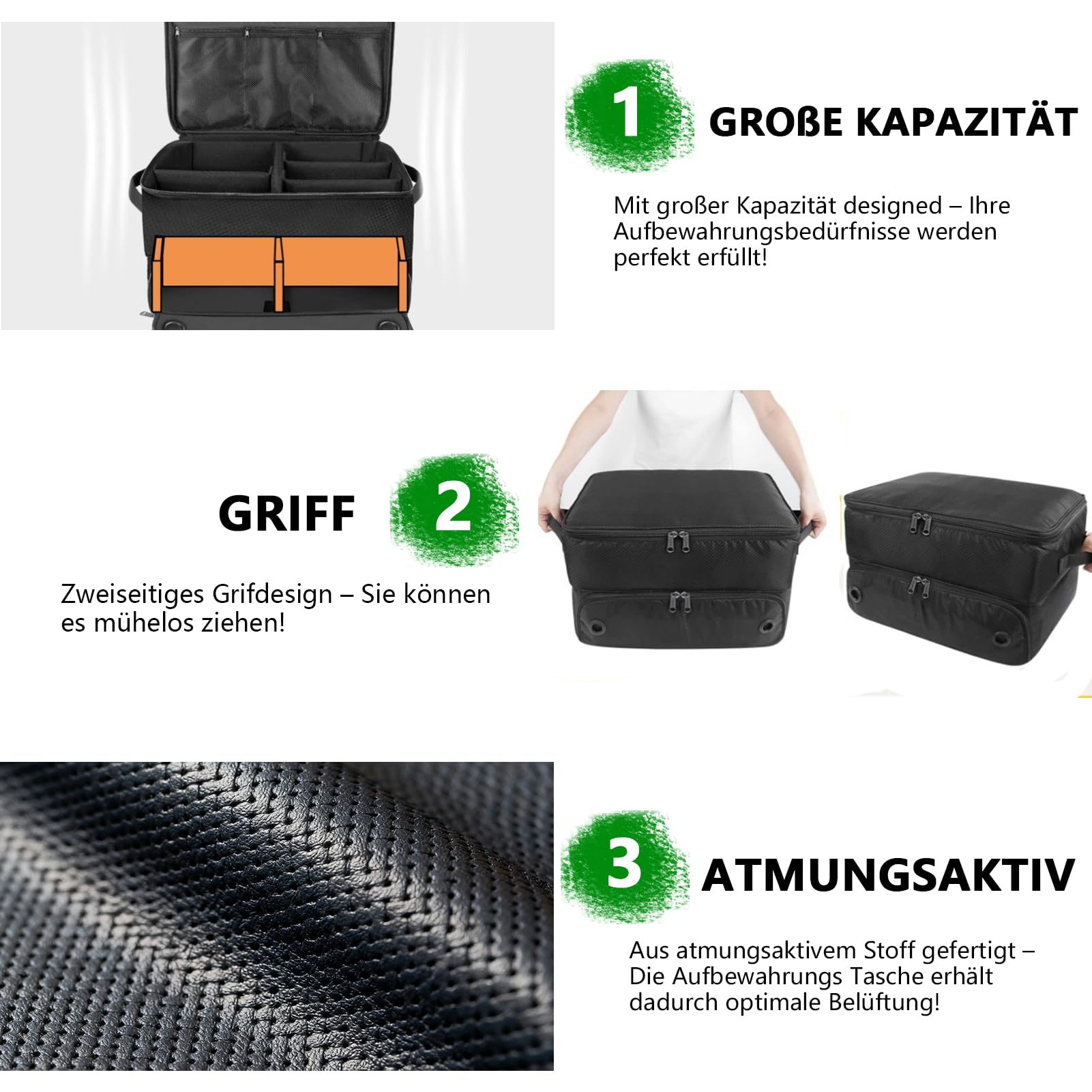 Golf-Kofferraum-Organizer,2-lagiger Golf-Spind für Auto,16.99*12.9*9.84in Golf Trunk Organizer,Auto-Aufbewahrung für Golfzubehör,wasserdichter Auto-Golf-Schließfach mit separatem, belüftetem