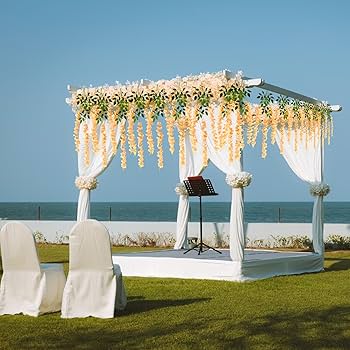 Amazon｜秋の藤のハンギングフラワーガーランド、3.77フィートの感謝祭