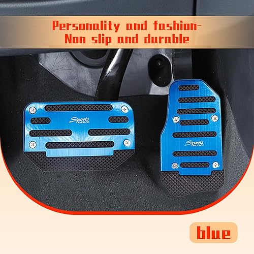 Miniatura 5 de Juego de 2 fundas de pedal de transmisión automática para automóvil, acelerador antideslizante de goma y pedal de freno, modificación de decoración