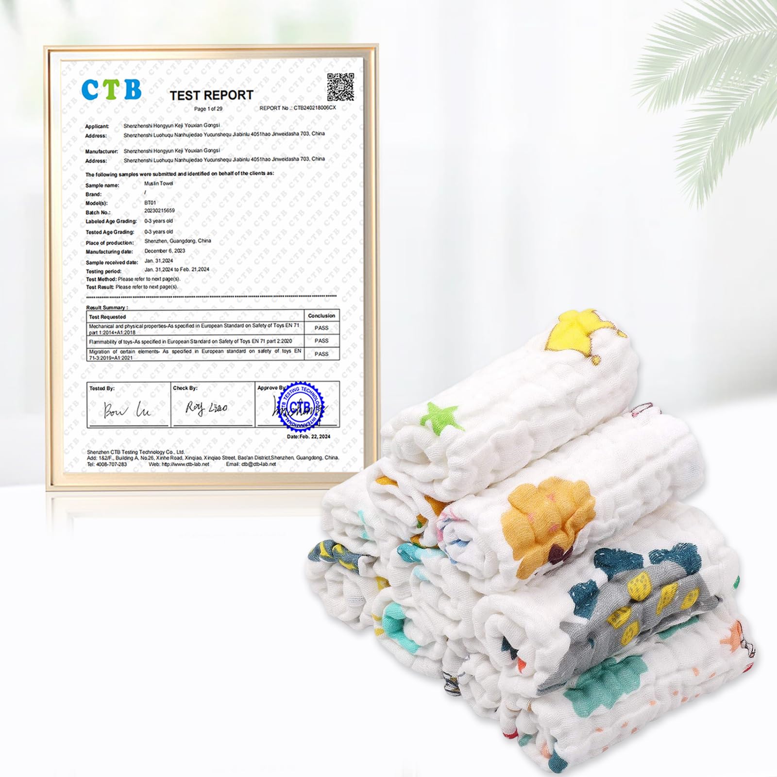 ABirdon Baby Muslin Cloths Squares,10 Pack 30x30CM Extra Soft Breathable Baby Washcloths, 6 Layers Organic Cotton, Unisex Reusable Baby Face Towels for Newborn 2