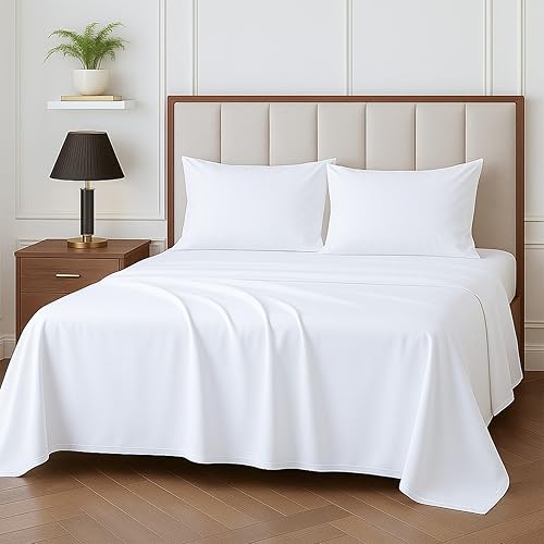 Rajlinen Juego de sábanas de algodón egipcio de 600 hilos, 4 piezas para cama Queen, súper suaves, transpirables y refrescantes con bolsillo Rajlinen Juego de sábanas de algodón egipcio de 600 hilos, 4 piezas para cama Queen, súper suaves, transpirables y refrescantes con bolsillo