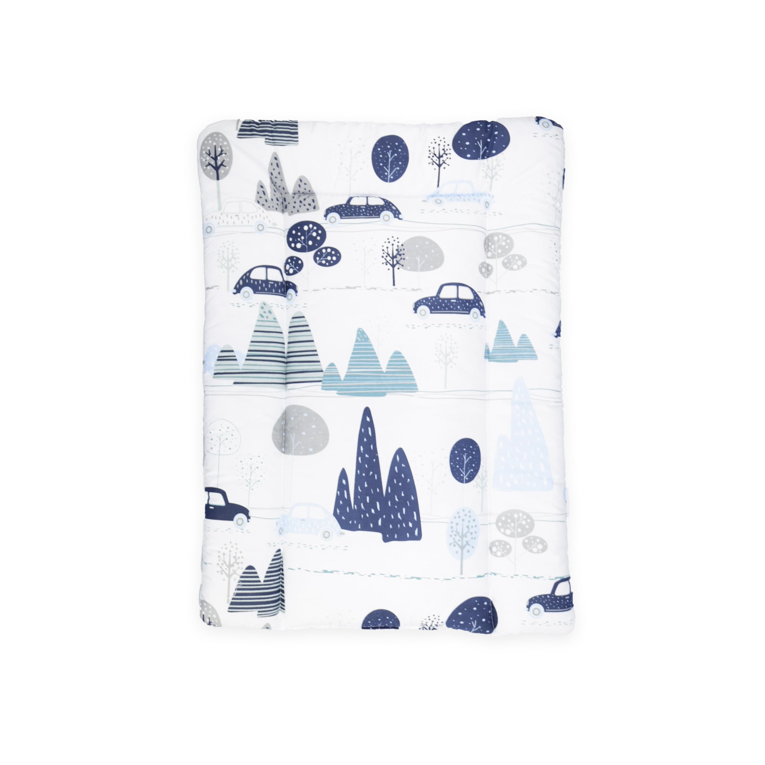 BABYMAM Baby Changing Mat 100% Cotton Padded Soft Nursery for Unit Retro Cars
