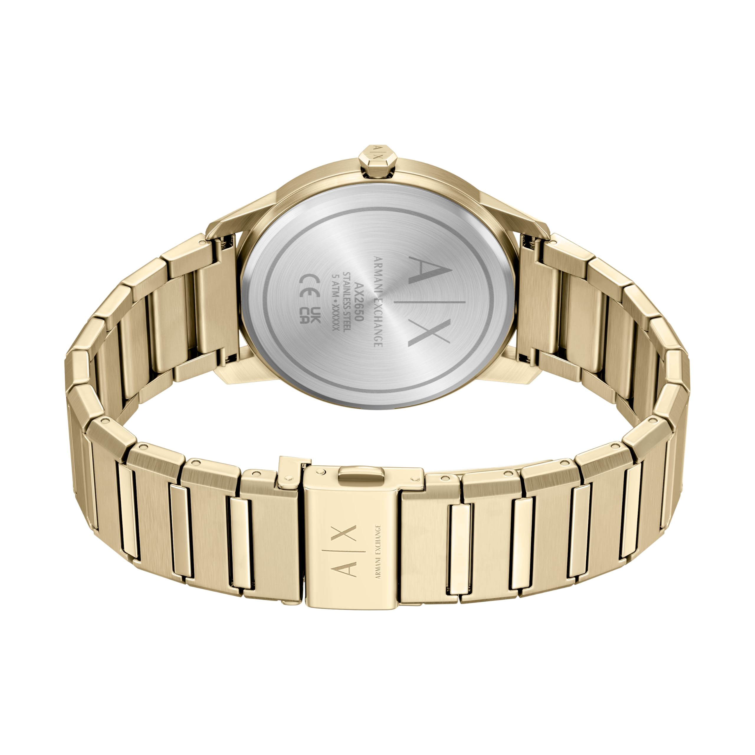 Armani Exchange A|X - Orologio da uomo a tre lancette in acciaio inossidabile dorato
