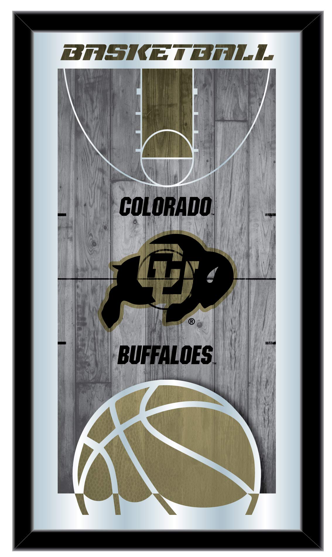 Holland Bar Stool Co. Colorado 15" x 26" Basketball Mirror Art, Black