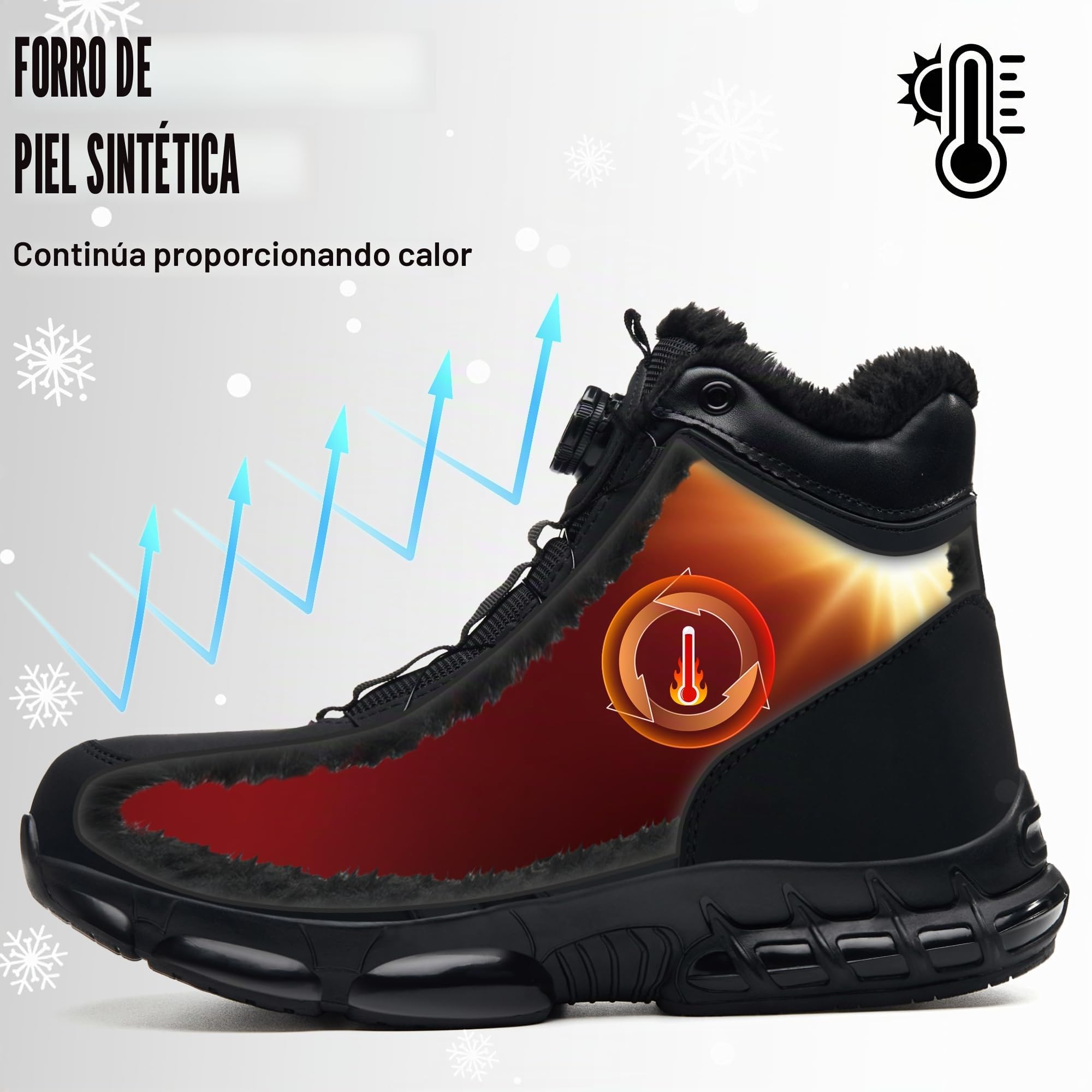 Botas de Seguridad Invierno Ligeros Botas de Trabajo Hombre Mujer | Cuero sintético con forro polar, cálidos y cómodos, Zapatos de Trabajo punta de acero+Kevlar, EN ISO 20345, trabajo+diario