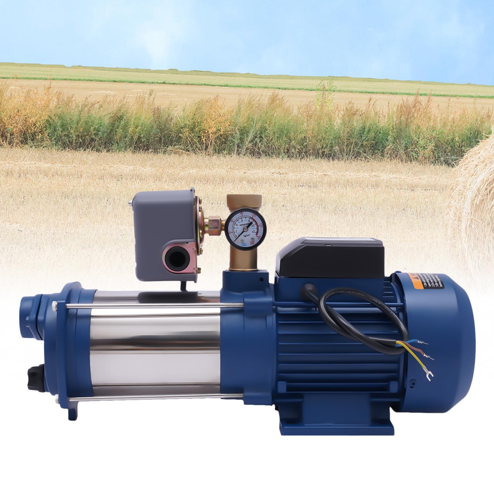 Pompe centrifuge 1800 W, pompe de jardin 90 m hauteur de refoulement maximale, pompe centrifuge, pompe à eau 220 V 4000 l/h, pompe à jet pour les jardins, hôtels, usines, mines
