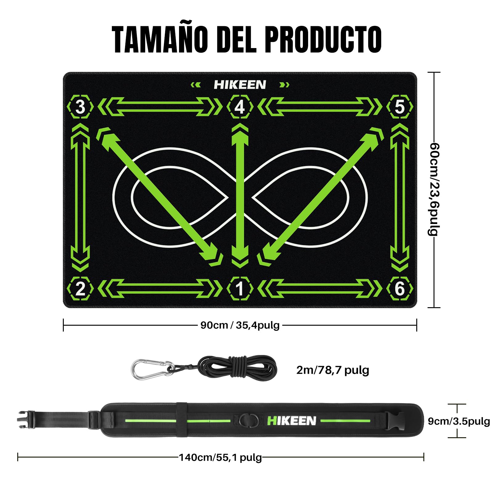Hikeen Cinturón Entrenamiento Fútbol Ajustable (Incluye Balón): Kit Entrenamiento Futbol con Pelota con Cuerda para Entrenamiento Futbol, Accesorios Futbol para Juegos de Futbol