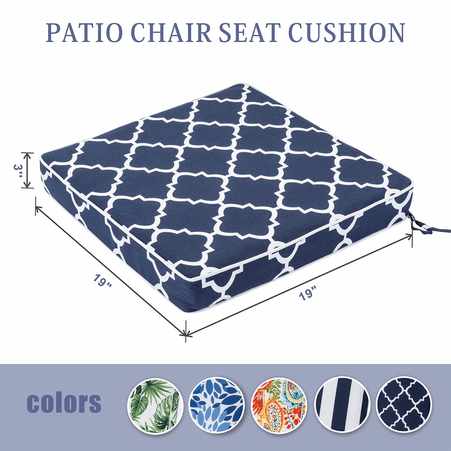 JMKaixin Outdoor Chair Cushions 19 x 19 Inch Waterproof Patio Seat ...