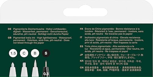 Miniatura 8 de Faber-Castell FC167151 PITT Artist - Bolígrafo (4 unidades), color negro y blanco