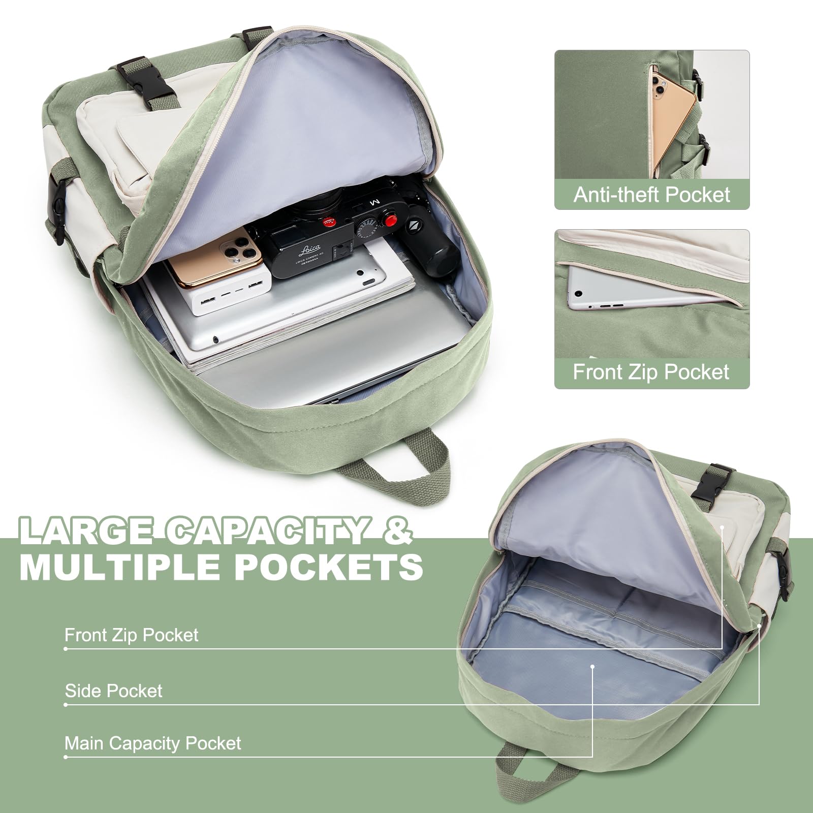 HYC00 Zaino Scuola Superiore Ragazza,Zaino da Scuola Media Ragazzo Zaino Università Leggero Resistente all'acqua College Casual Daypacks, Zaino PC 14 Pollici Zaini Scuola Cartella Adolescente