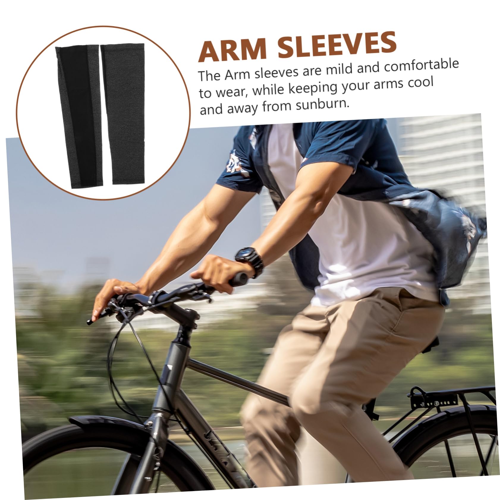 ibasenice Manga De Protección Solar Elástico Para Manga De Brazo Ultravioleta Manga Protectora Cubrir Hombres Mangas De Brazo Brazos Ciclismo Solar Apoyo Nylon Negro
