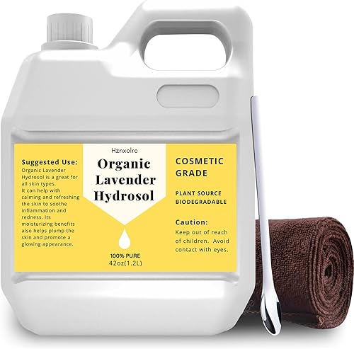 Hidrosol de lavanda de 42 onzas para hidratación facial de niebla, agua de lavanda 100% pura, limpia y suaviza la piel, promueve células saludables