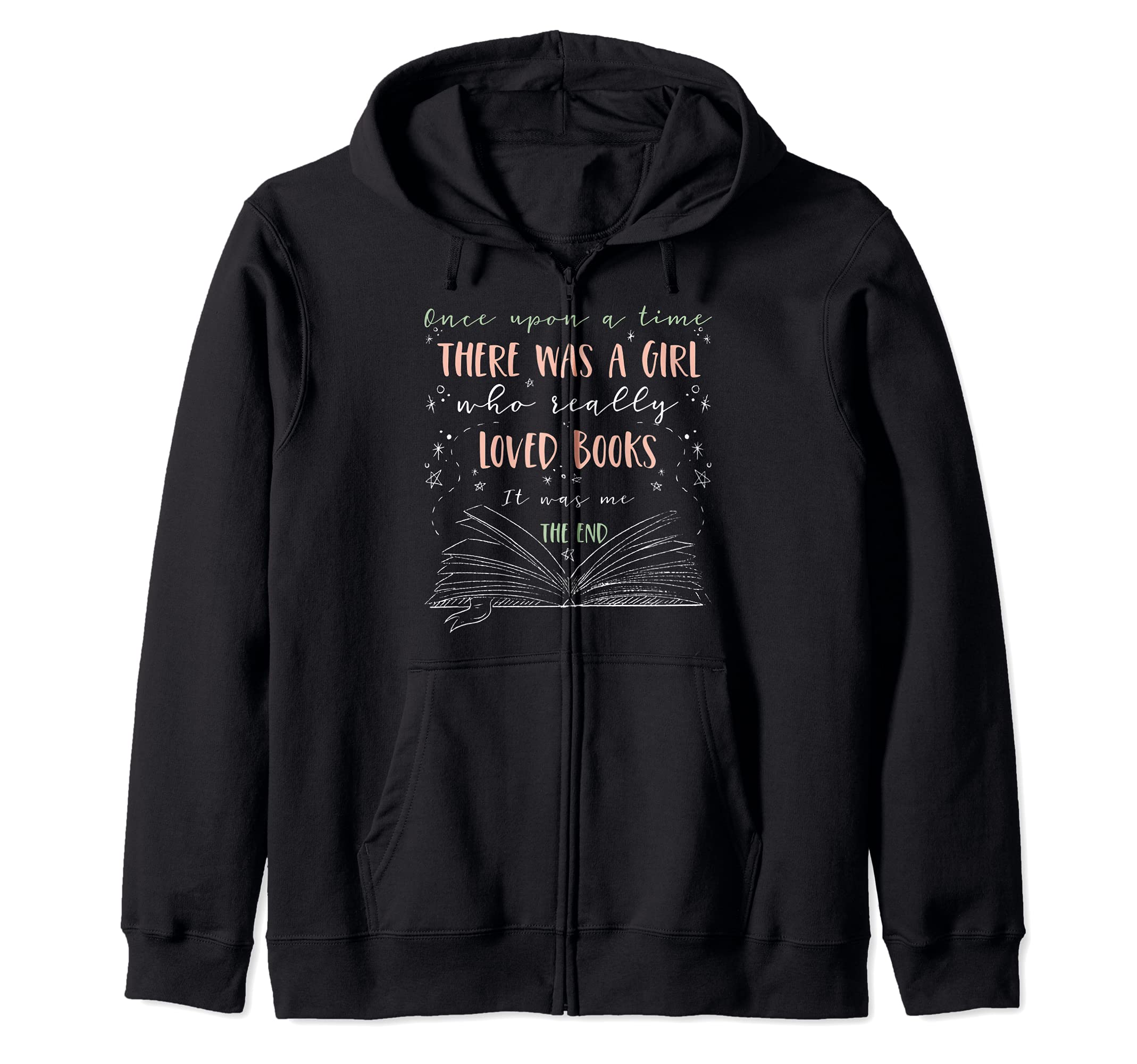 Funny Book Lover Gifts There Was A Girl Who Loved Books Zip Hoodie, Black