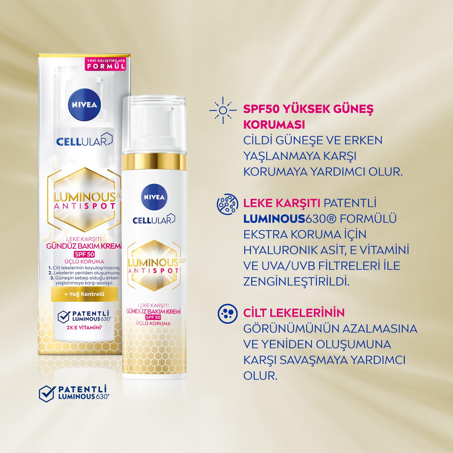 Nivea Luminous630 Leke Karsiti Serum 30ml + Luminous630 Leke Karsiti Gece Yüz Kremi 50ml