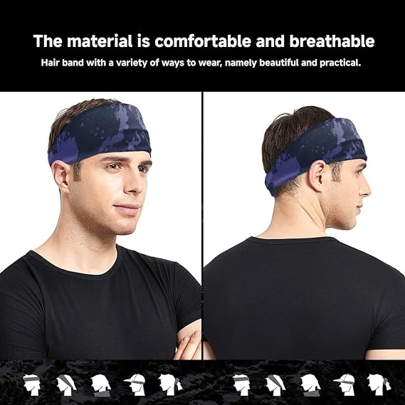 Headbands For Men,Sweat Bands Head- 6 Pack