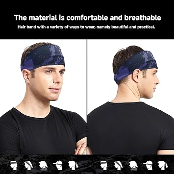 Headbands For Men,Sweat Bands Head- 6 Pack