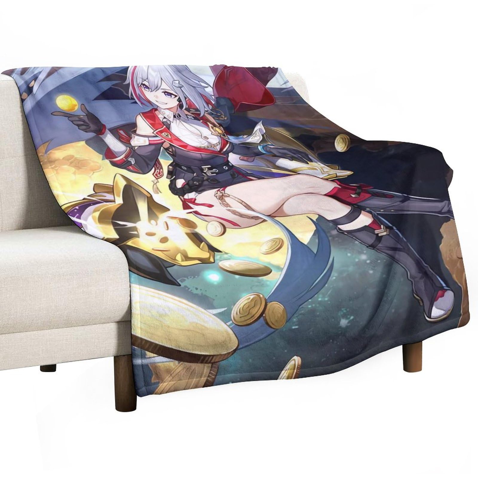 JOKBENHonkai Star Rail Blanket Topaz Blanket Game Anime Blanket L（200cm×150cm） Super Soft Flannel Throw Blanket for Kids & Adults