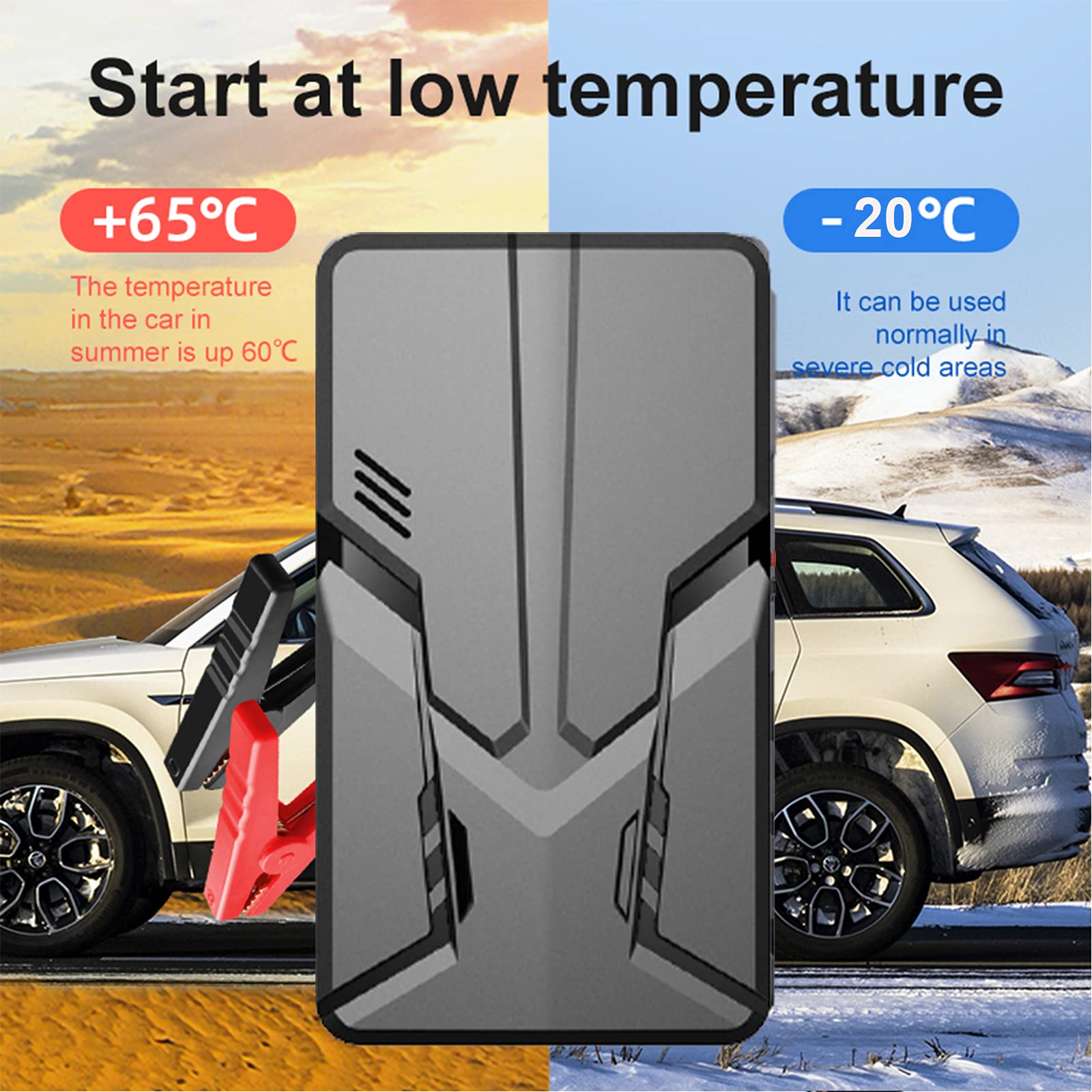 Car Jump Starter 8000mAh 600A Dispositivo di Avviamento di Emergenza Portatile Power Bank 12V Auto Booster Dispositivo di Avviamento Batteria con Luce a LED per Veichle