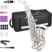 Vista 9 de EASTROCK Saxofón Alto Azul Oscuro/Dorado Mi Bemol Kit Completo para Estudiantes Principiantes con Estuche de Transporte, Boquilla, Almohadillas