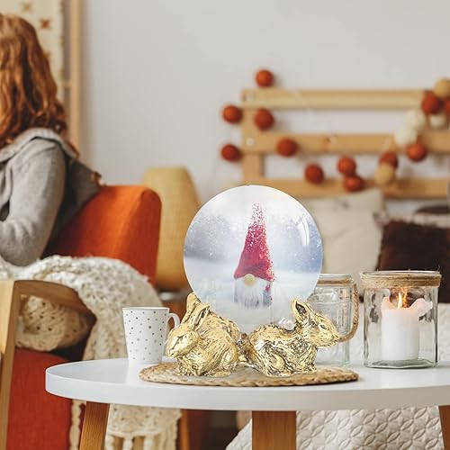 Miniatura 9 de LIFKOME Estatuilla de conejo, soporte de bola de exhibición, estatua de conejo, base de esfera de cristal, pedestales de bola de cristal, huevos de