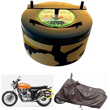 BIKEBLAZER Semi Automatic Cover for Royal Enfield Army?Black Continental GT Bike Body Cover Water Resistant