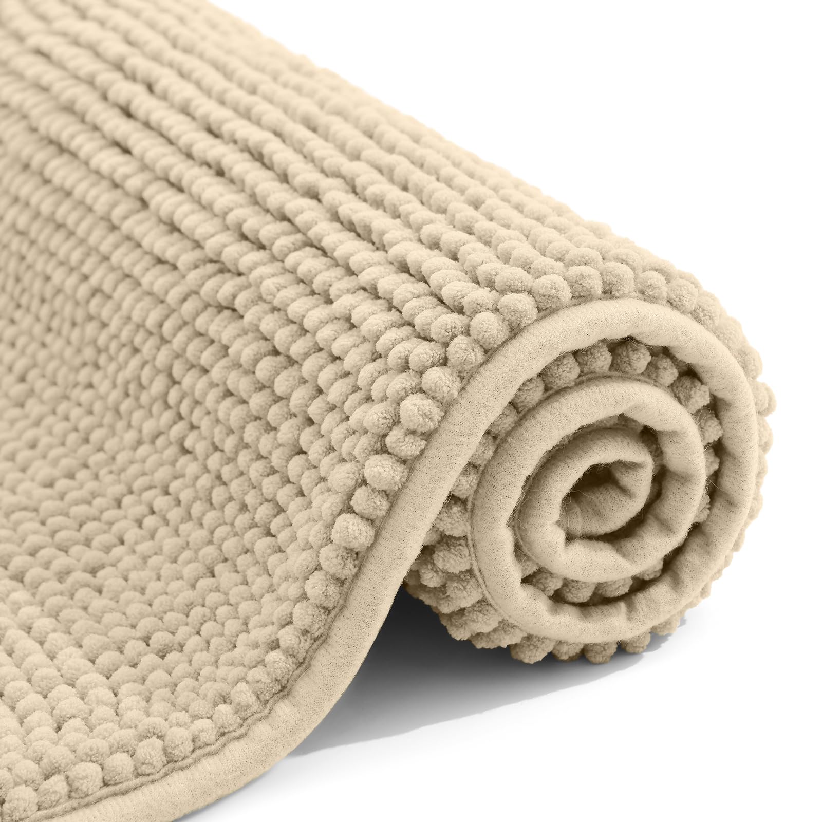 OLANLY Chenille Bath Mat, 50 x 80 cm, Extra Soft Non Slip Bathroom Mat