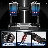 DH FitLife 2 x 12kg Adjustable Dumbbells Set | 5 Weights, Quick Adjust - 6
