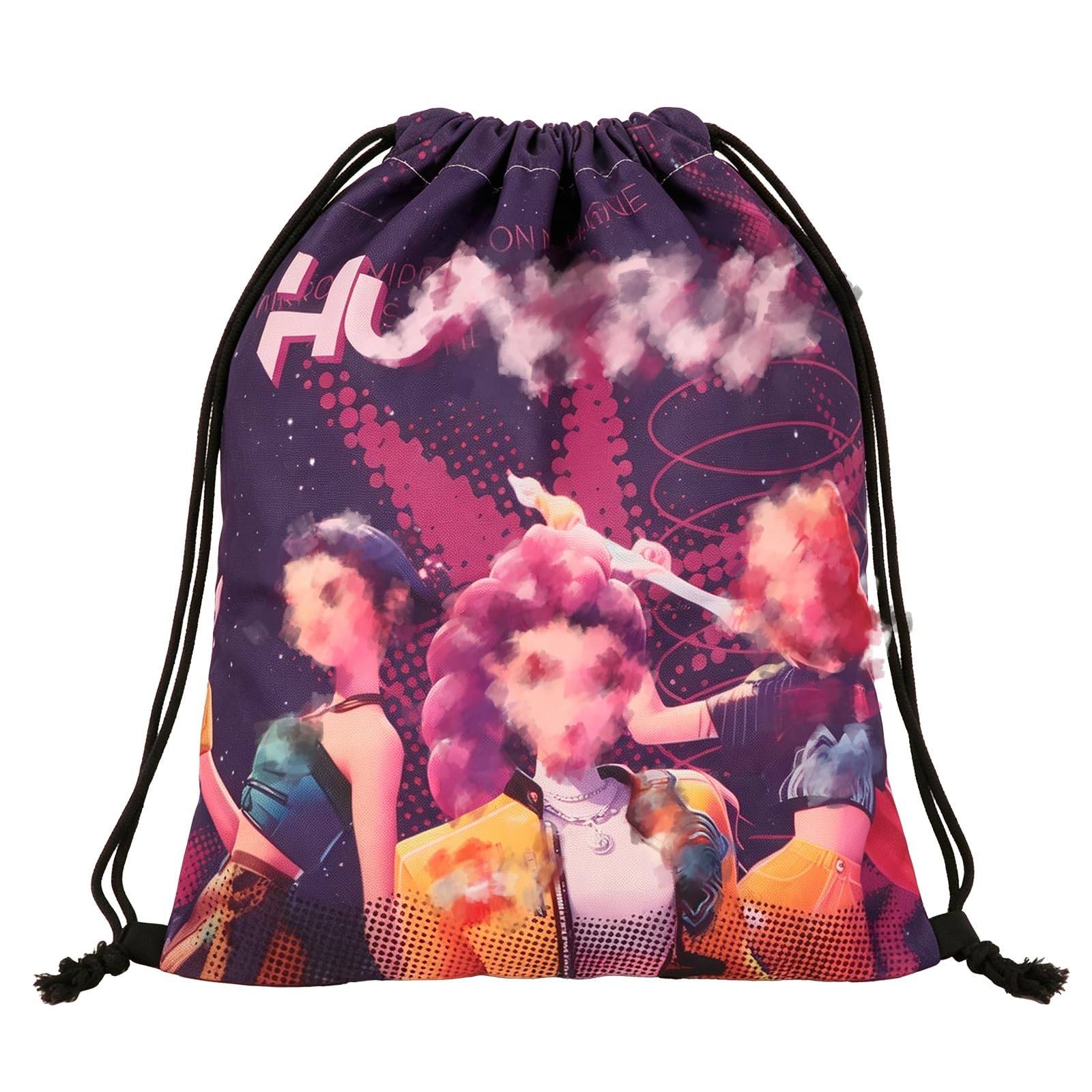 Kpop Drawstring Bags, Swimming Bags for Kids, Waterproof Gym Bag for Kids Adults Teenagers School Sports Travel