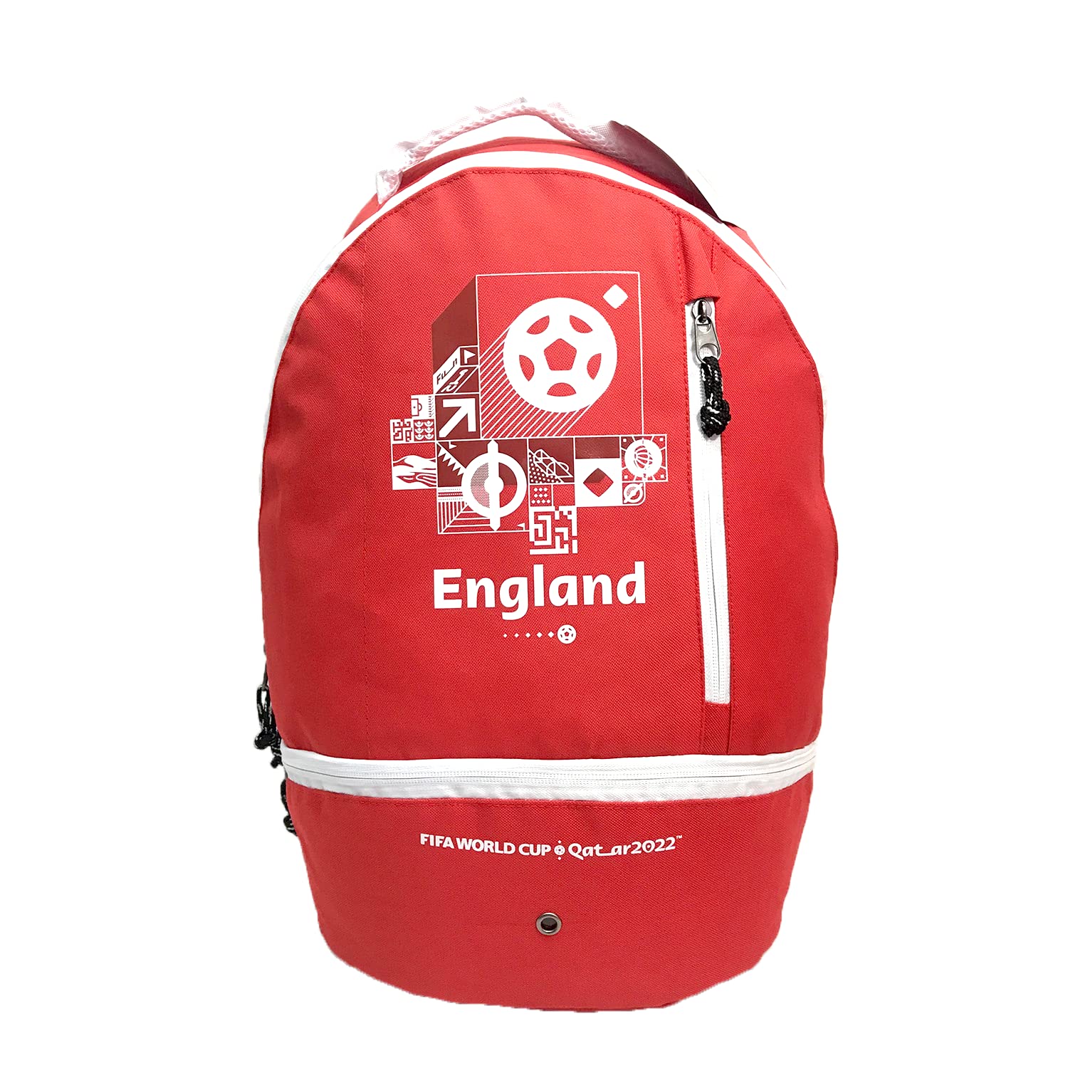 FIFAFIFA 2022 Sports Backpack For Boys with Shoe Compartment – Adjustable Padded Straps, Front Zipper Pocket & Separate Shoe Case- England