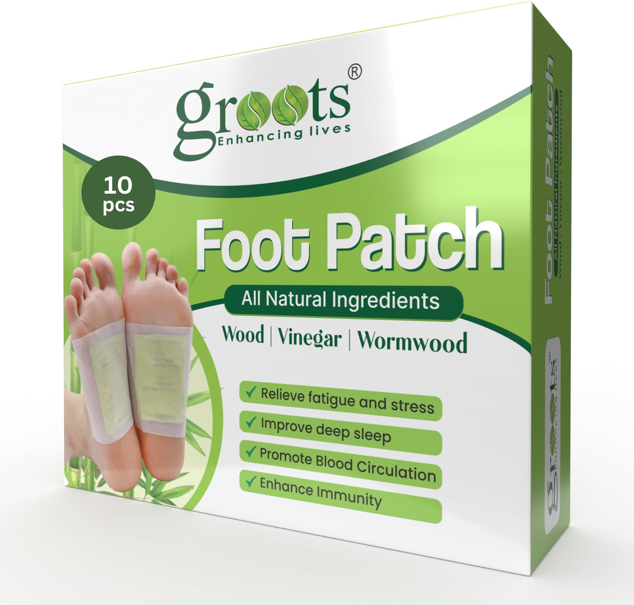 GROOTS Premium New Bee Venom Foot Patches Stress Relief Patch Solution, Toxin Remover cleansing Foot Pads , Pain Relief ,Weight Loss Sleep Patch for Detoxification, For Men & Women (1 BOXES = 10