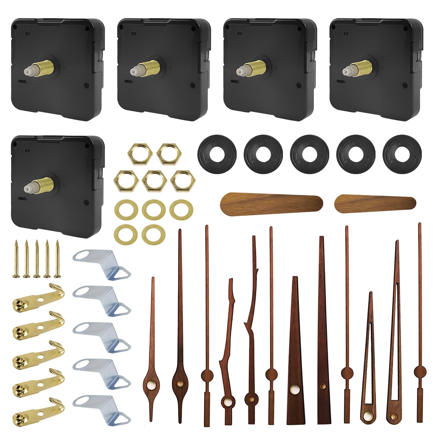 ELAYARD Mécanisme Horloge Mural DIY Avec Aiguilles Dorées